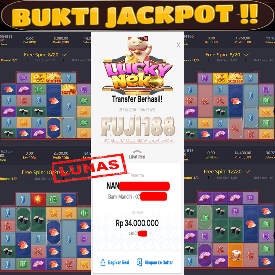 Bukti Kemenangan Lucky neko