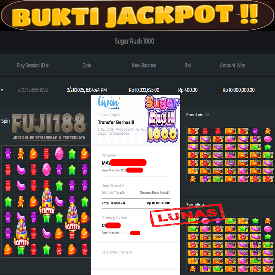 Bukti Kemenangan Sweet Bonanza 1000