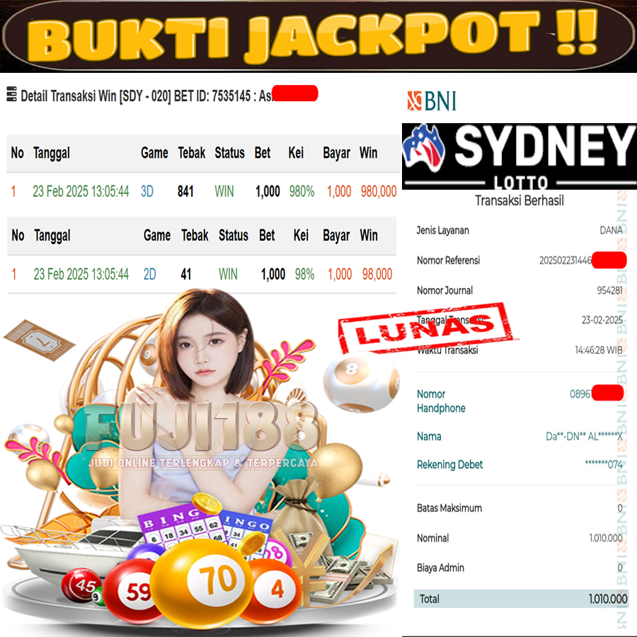 Bukti Kemenangan Sydney Lotto