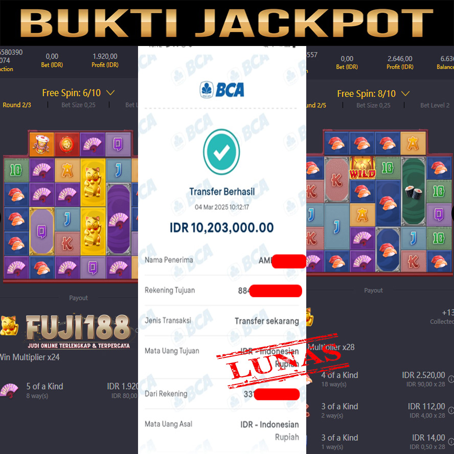 Bukti Kemenangan Lucky neko