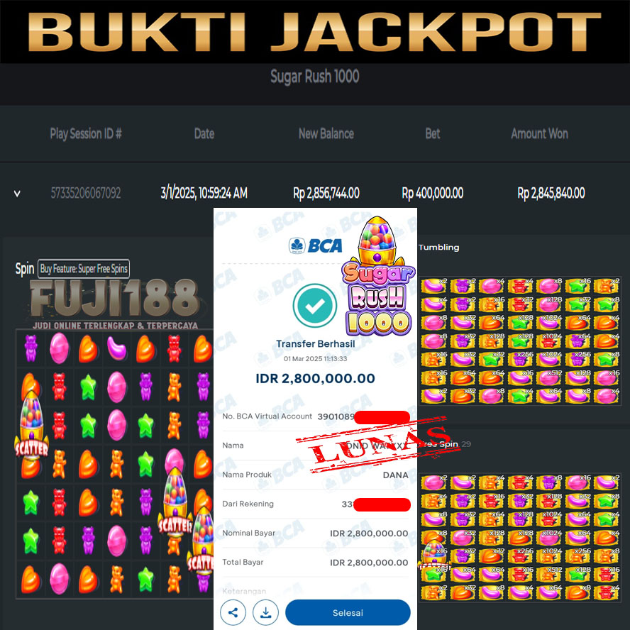 Bukti Kemenangan Sugar Rush 1000