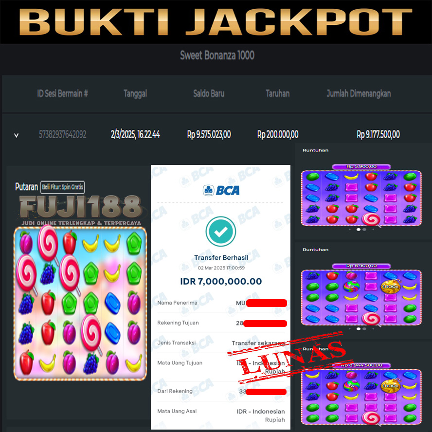 Bukti Kemenangan Sweet Bonanza 1000