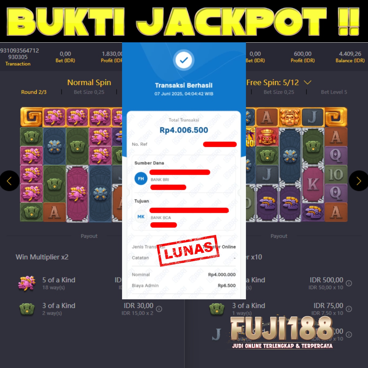 Bukti Kemenangan TREASURE AZTEC  – PG SOFT