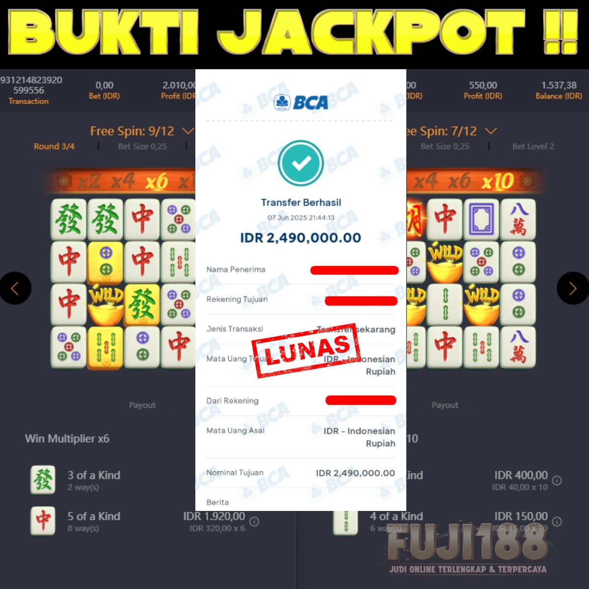 Bukti Kemenangan MAHJONG WAYS – PG SOFT