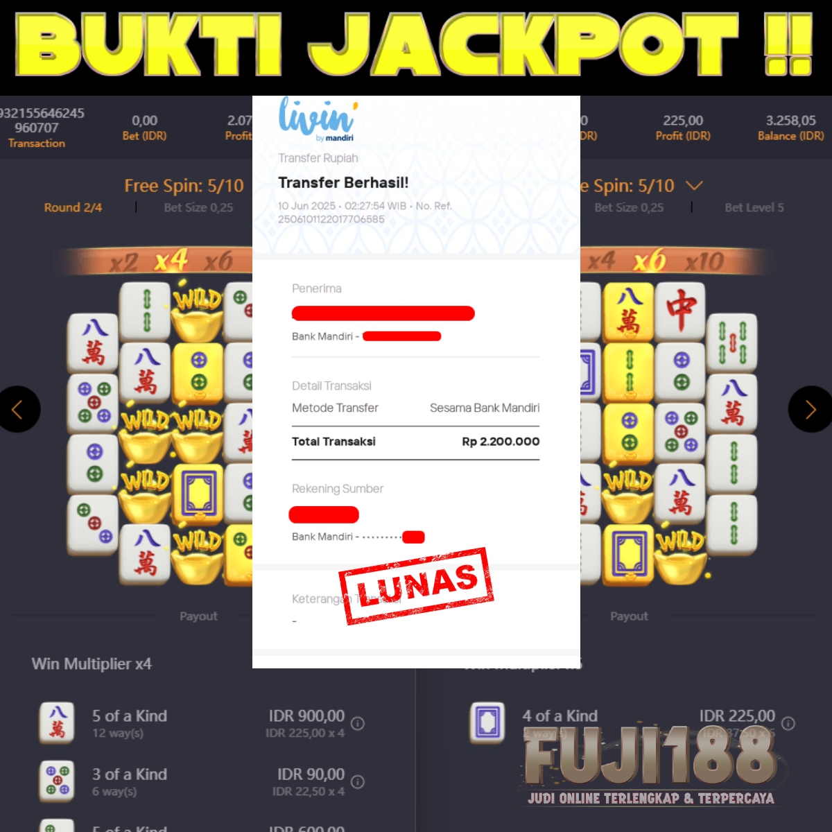 Bukti Kemenangan MAHJONG WAYS 2 – PG SOFT