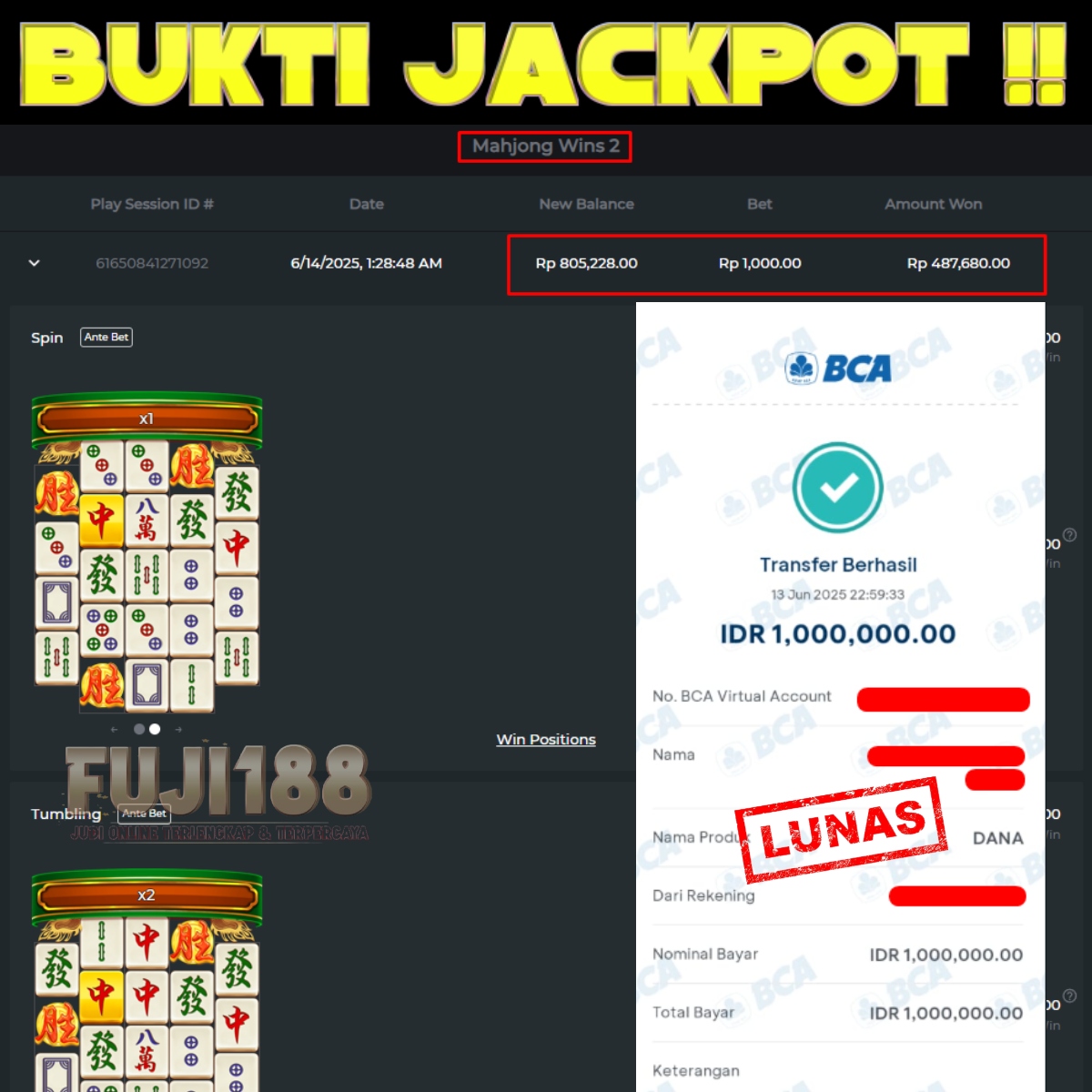 Bukti Kemenangan Mahjong Wins 2 – PRAGMATIC PLAY