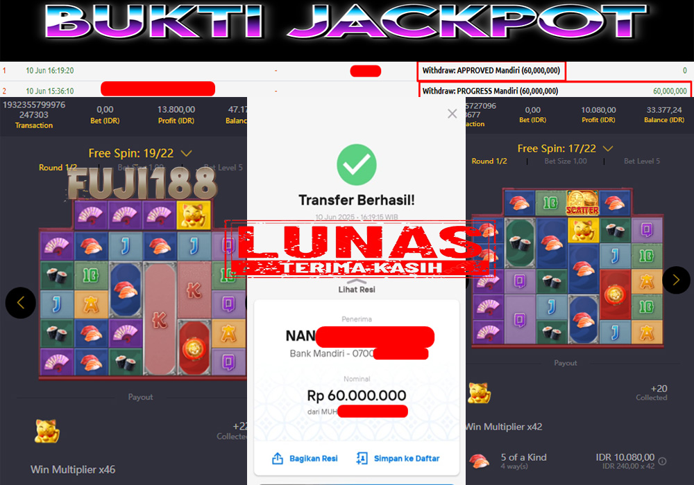 Bukti Kemenangan Lucky Neko