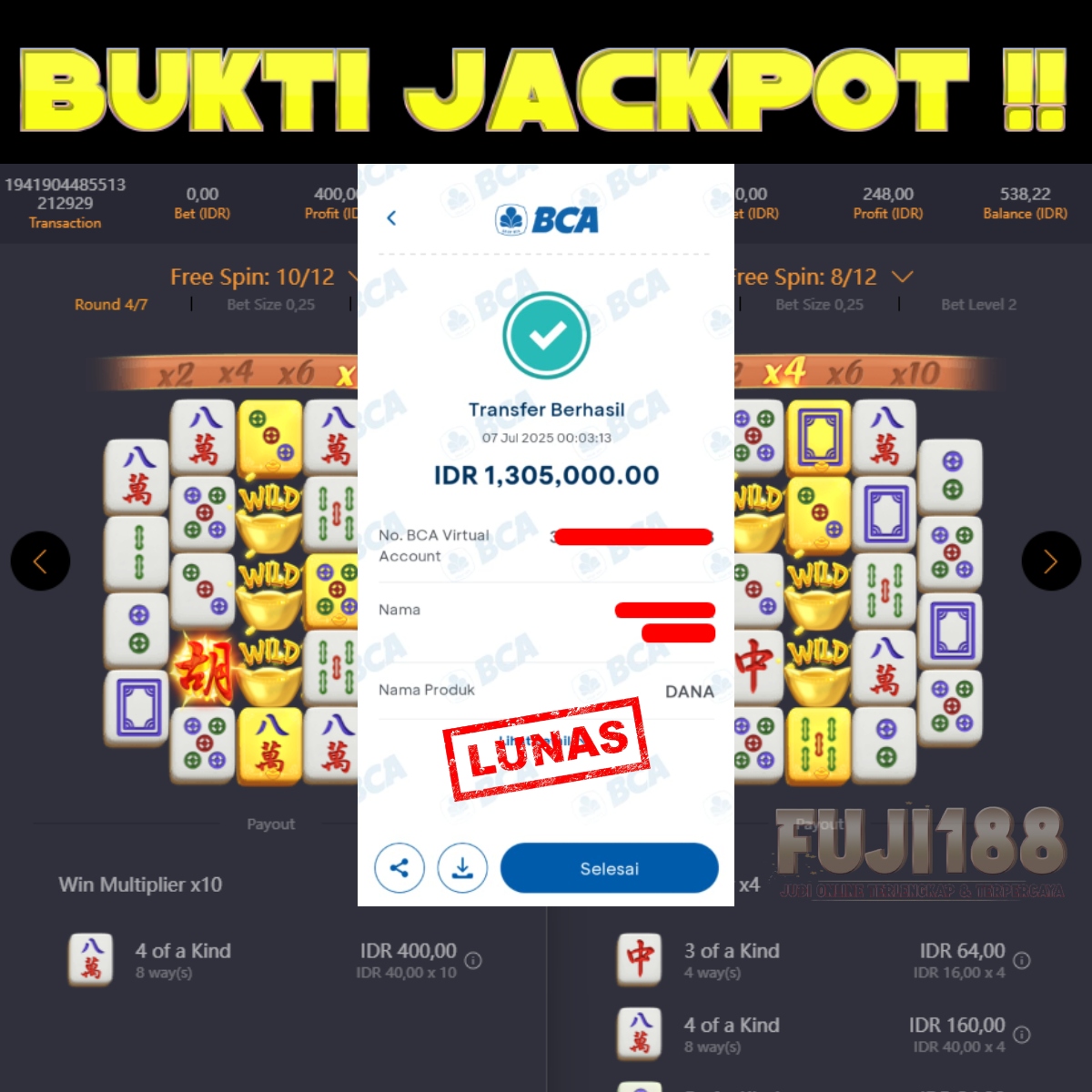 Bukti Kemenangan MAHJONG WAYS 2 – PG SOFT