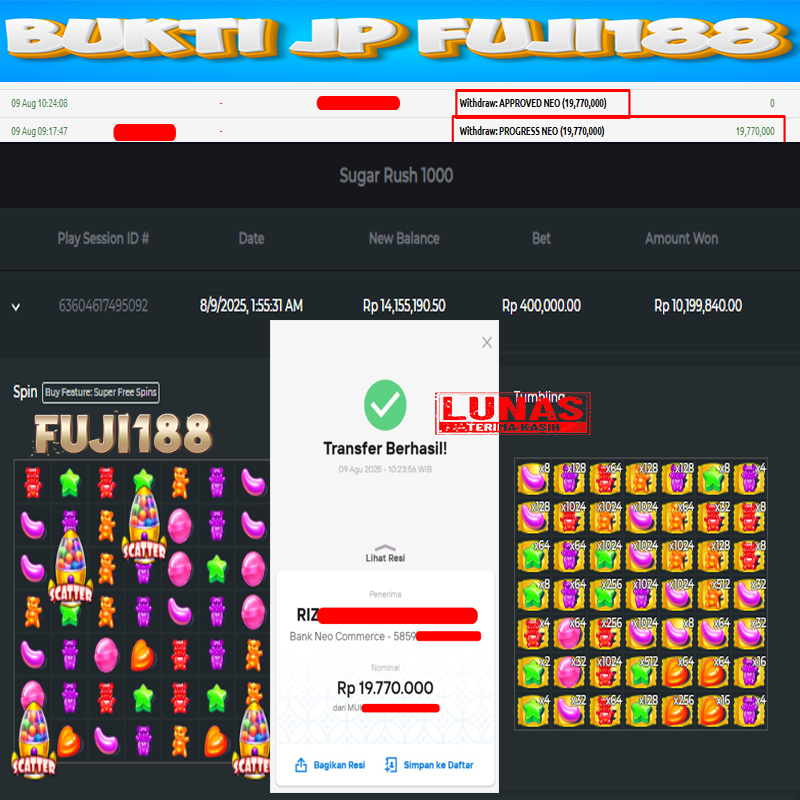Bukti Kemenangan Sugar Rush 1000