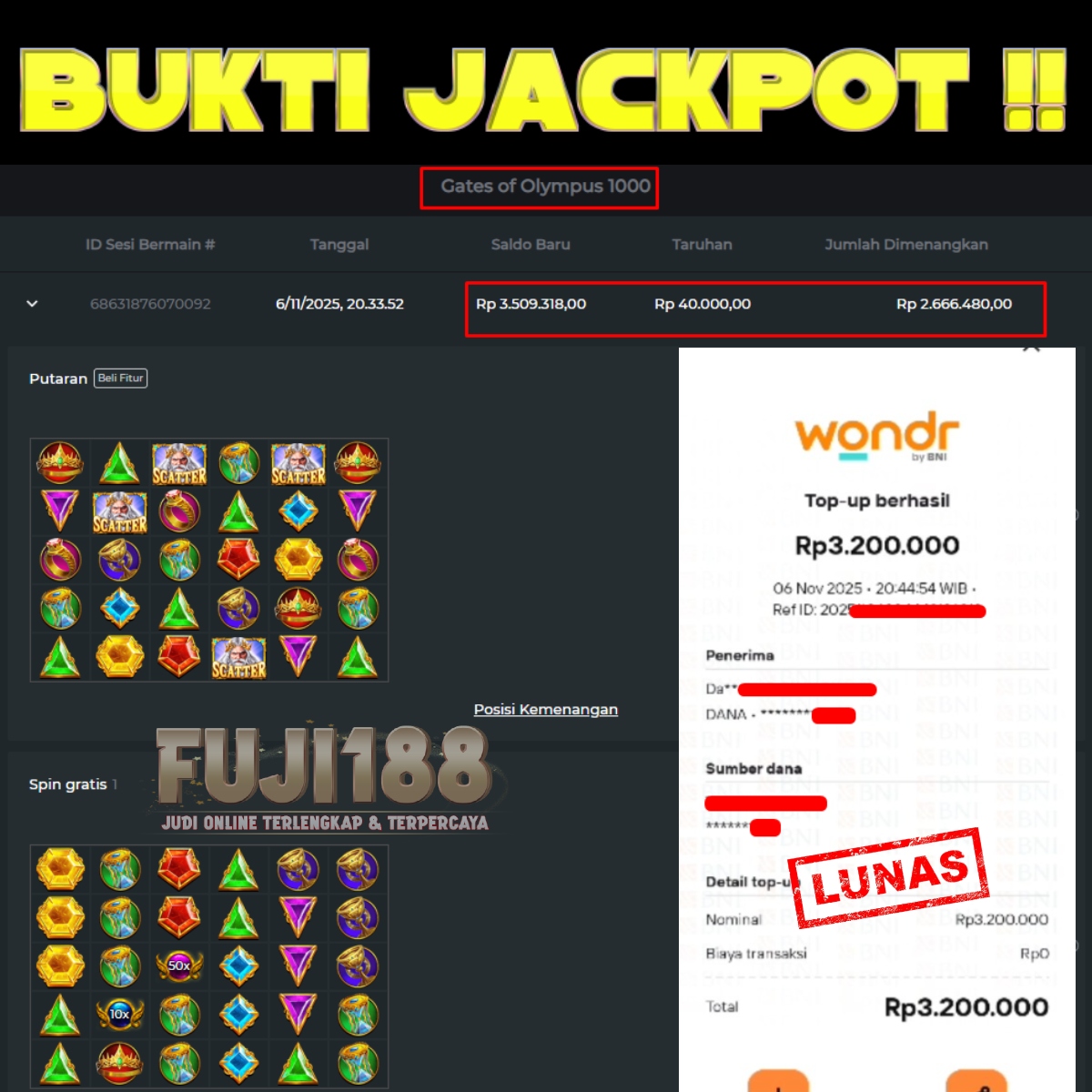 Bukti Kemenangan Gates of Olympus 1000