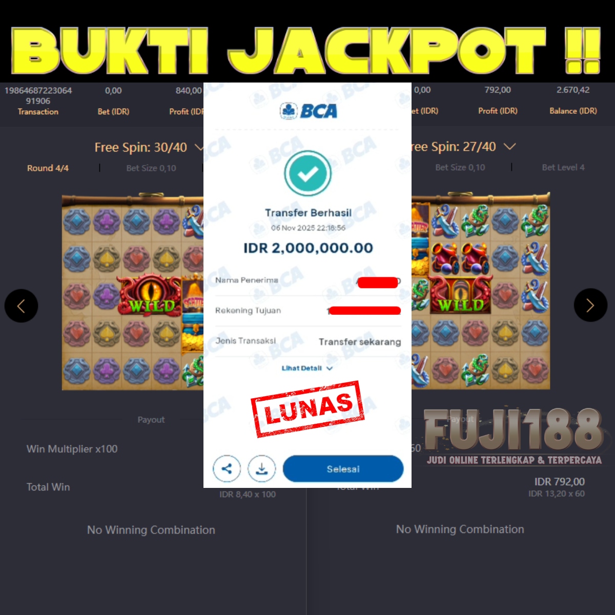 Bukti Kemenangan KRAKEN GOLD RUSH