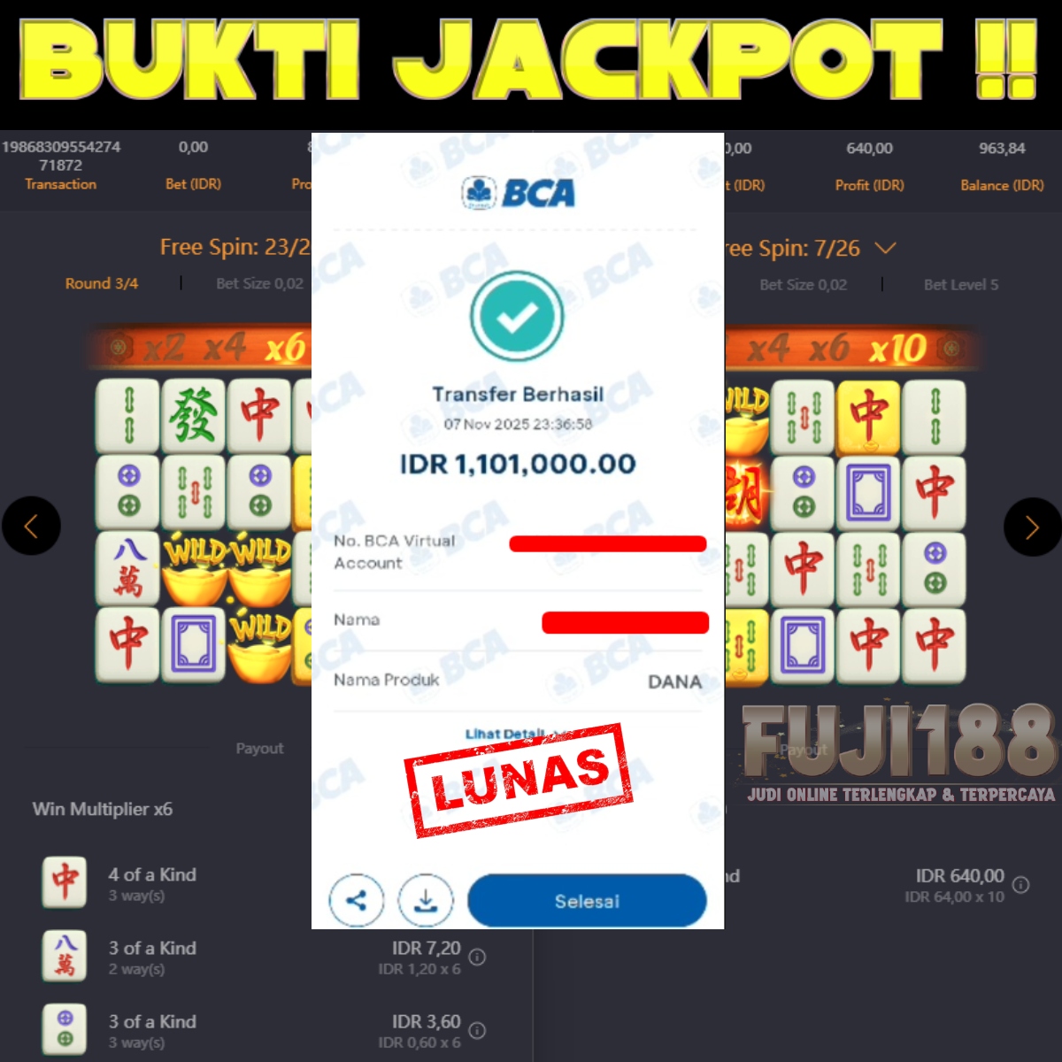 Bukti Kemenangan MAHJONG WAYS