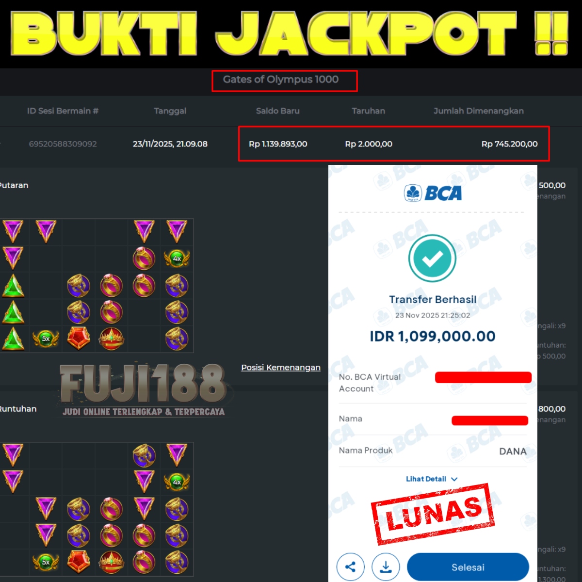 Bukti Kemenangan Gates of Olympus 1000