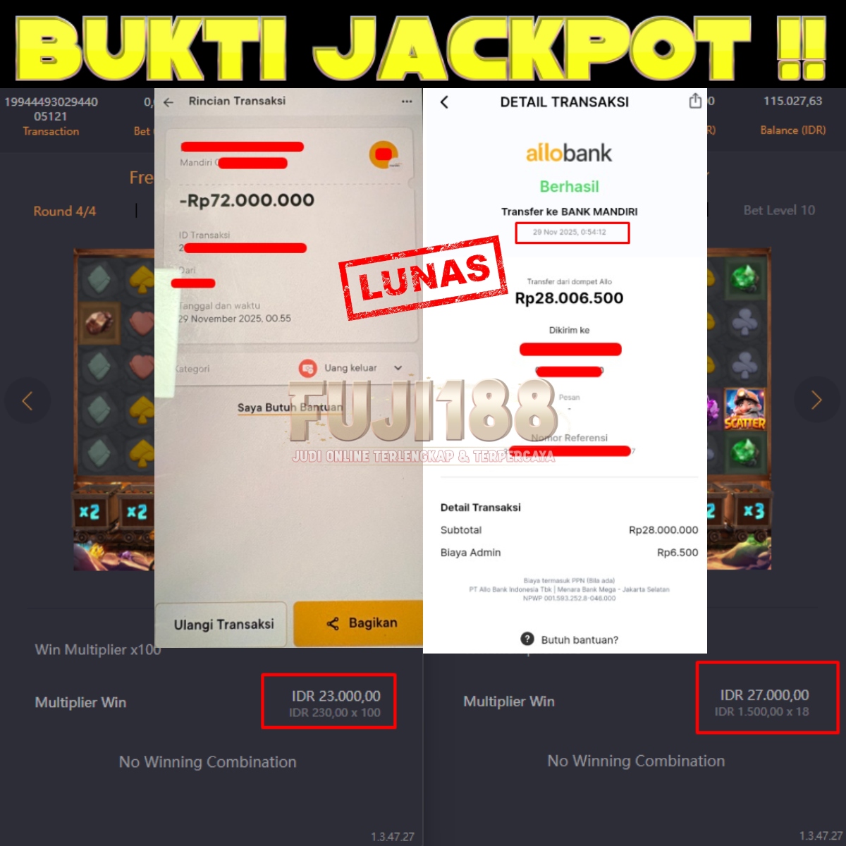 Bukti Kemenangan GEMS STONE GOLD