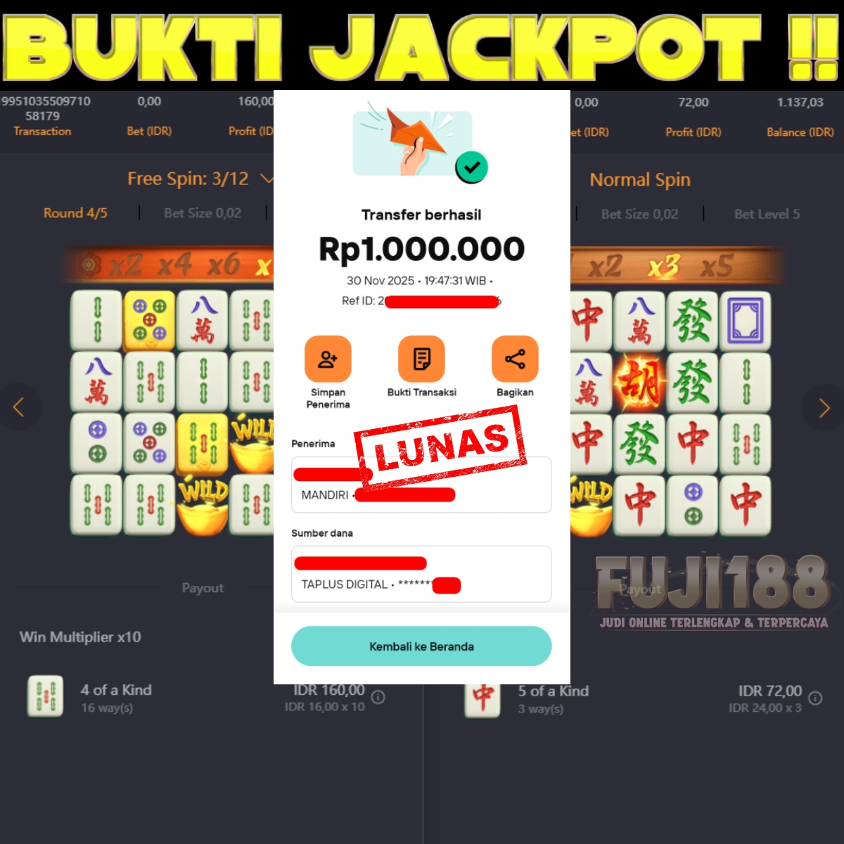 Bukti Kemenangan MAHJONG WAYS