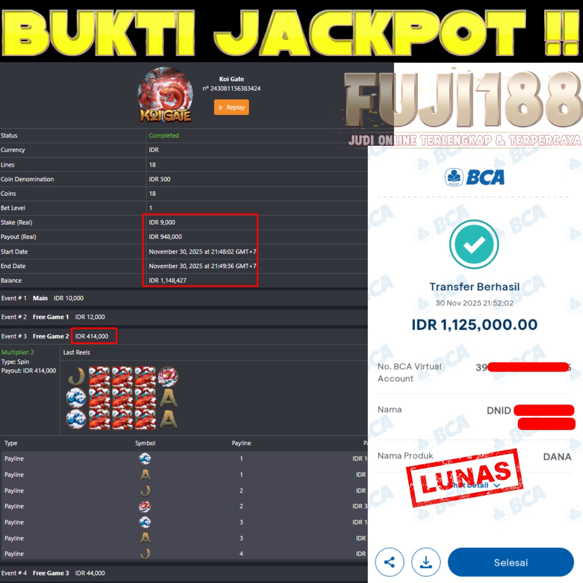 Bukti Kemenangan KOI GATE