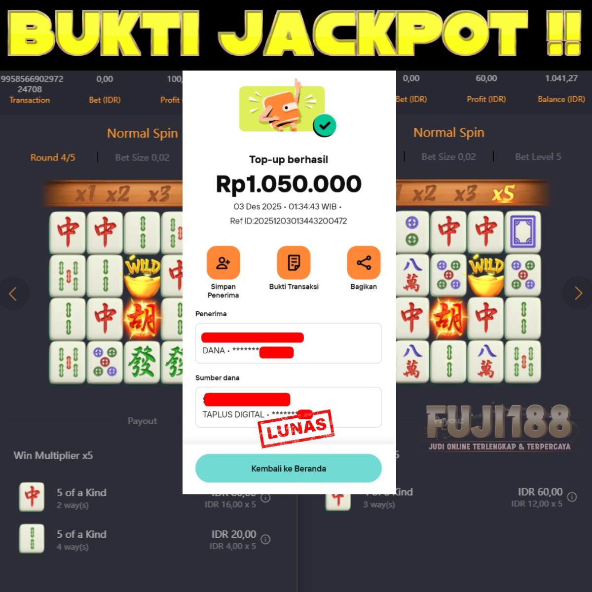 Bukti Kemenangan MAHJONG WAYS