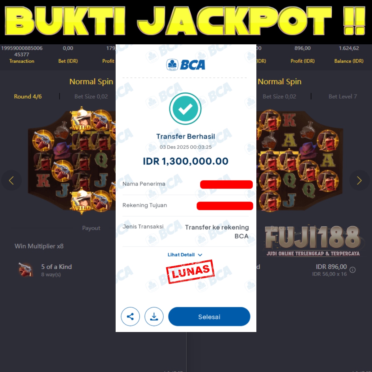 Bukti Kemenangan  WILD BOUNTY SHOWDOWN – PG SOFT
