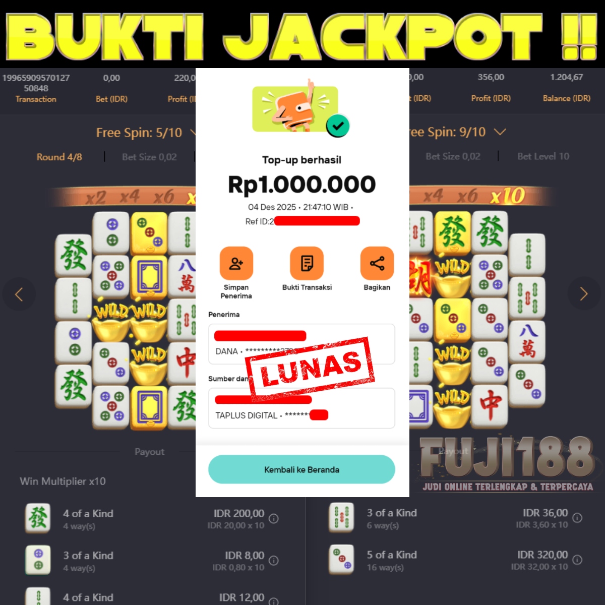 Bukti Kemenangan MAHJONG WAYS 2 – PG SOFT