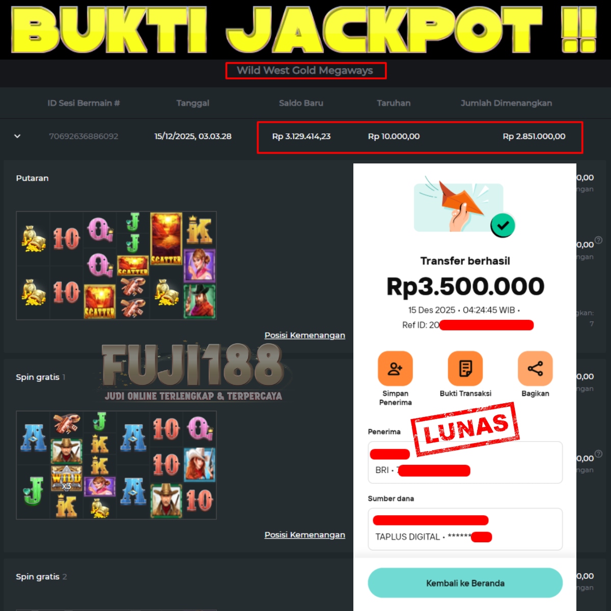 Bukti Kemenangan Wild West Gold Megaways – PRAGMATIC PLAY