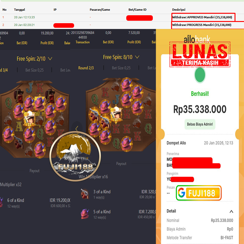 Bukti Kemenangan WILD BOUNTY SHOWDOWN